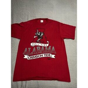 Vintage 90s Alabama Crimson Tide College Roll Tide T Shirt Large single stitch